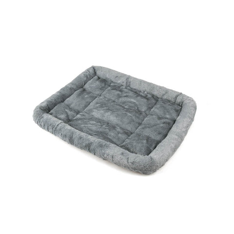 Flat Pet Bed - Gray Color, Raised Edges, Crate Bed, Small Medium Large Sizes
